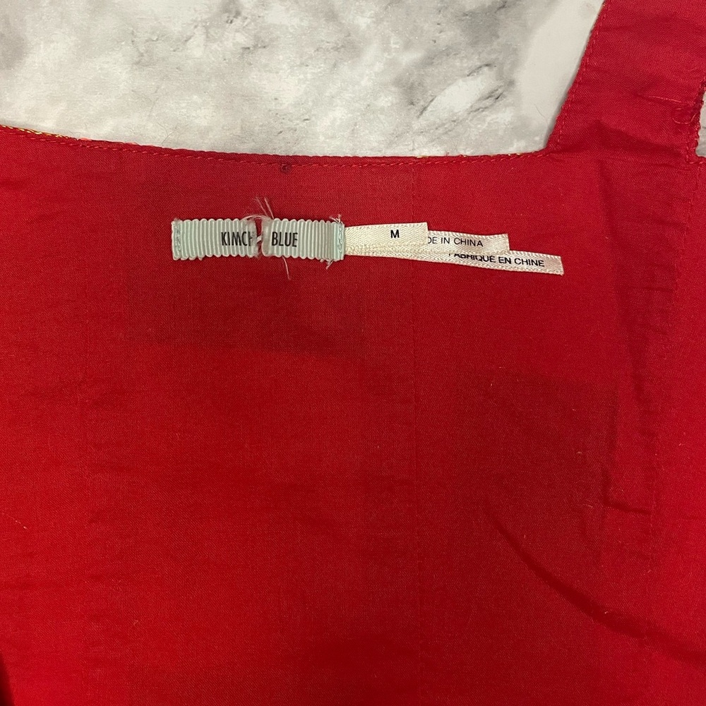 Kimchi Blue Vibrant Red Top with Metallic Thread Size Large - Picture 4 of 4